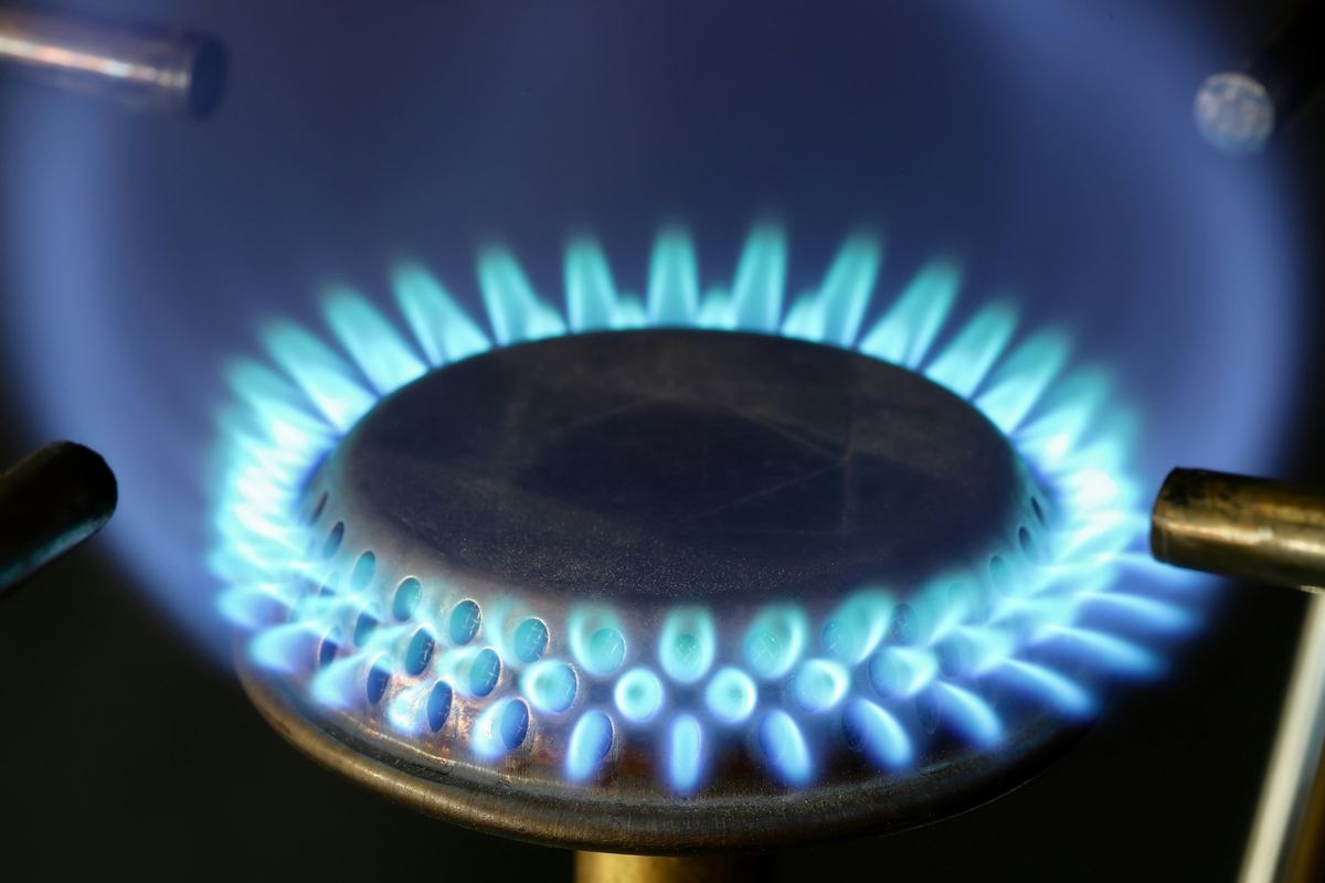 Doğalgaz ocağında mavi alev
